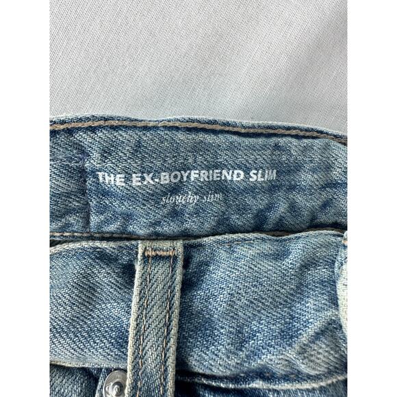 AG Women's sz 26R Ex- Boyfriend Slim Slouchy Slim Distressed Jeans Cotton Ankle - Picture 9 of 13